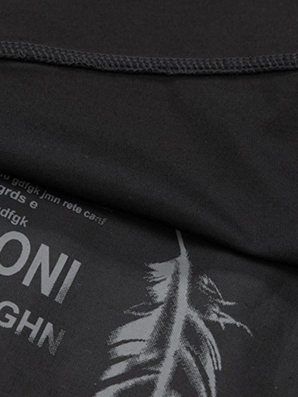 Printing Split-Joint False Two Loose Round-neck T-Shirts Tops