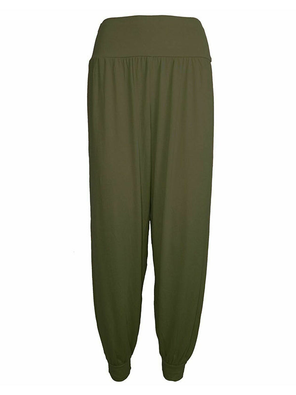 Simple Casual 9 Colors Pleated Harem Pants