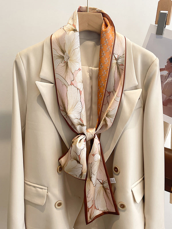 Contrast Color Floral Printed Scarf Hair Band