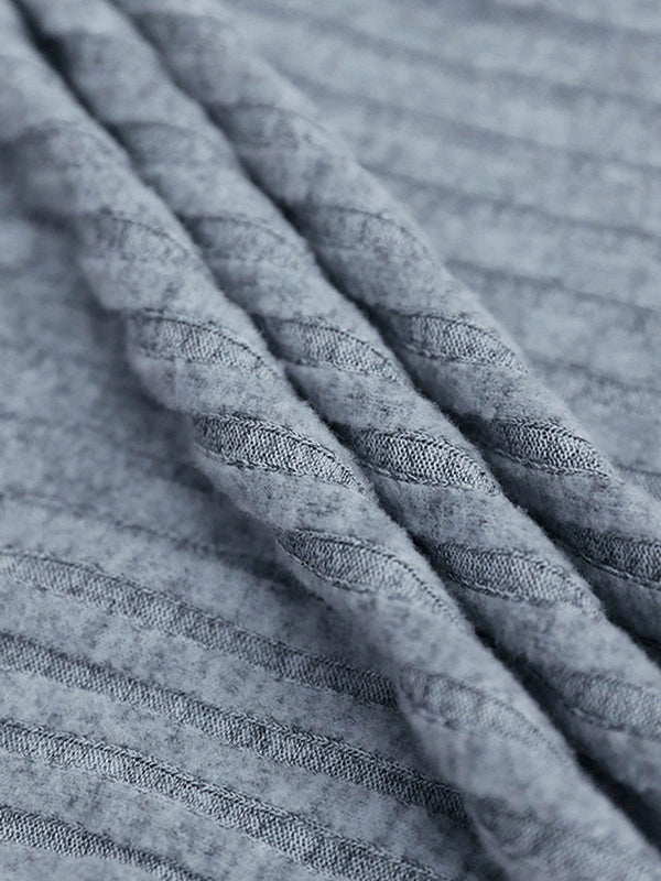 Buttoned Solid Color Split-Joint A-Line Long Sleeves V-Neck Mini Dresses