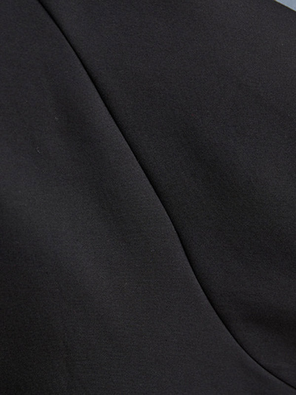 Asymmetric Split-Joint Zipper Long Sleeves Loose Heaps Collar Sweatshirt Tops