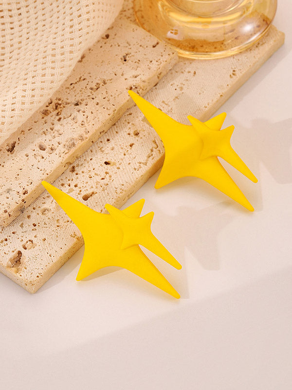 Solid Color Star Shape Drop Earrings