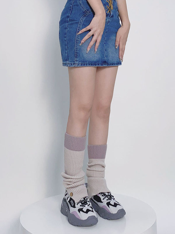 Leisure Flared Contrast Color Leg Warmers Accessories