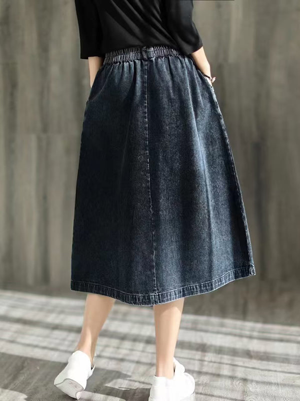 Asymmetric Elasticity Split-Joint Loose Skirts