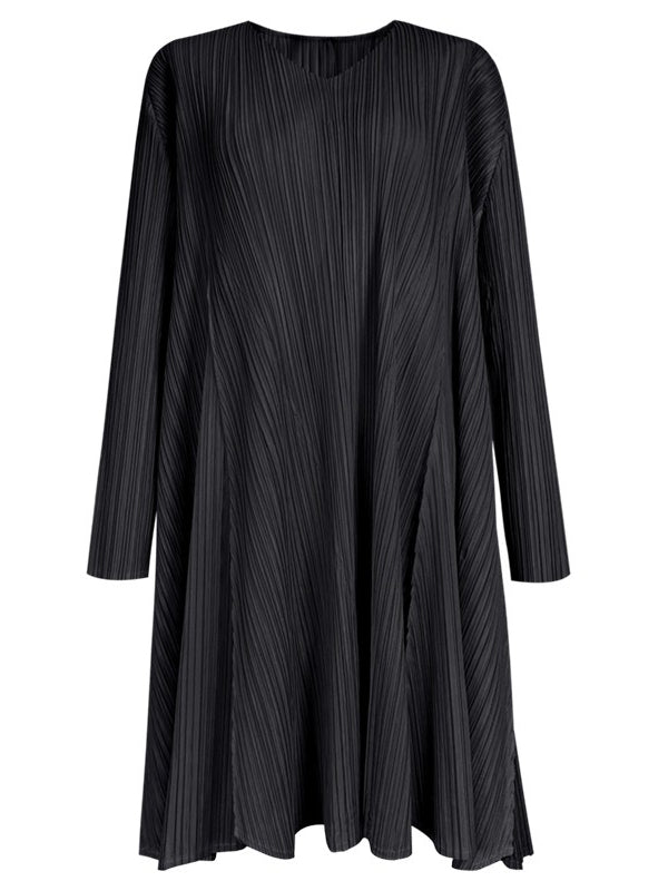 Urban Pleated Solid Color V-Neck Long Sleeves T-Shirt&Flared Pantstwo Pieces Set