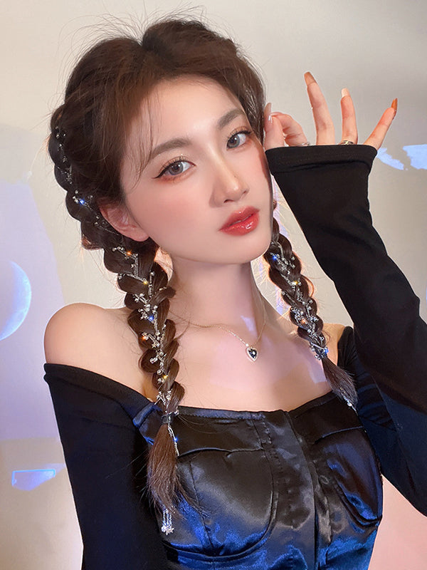 Urban Tasseled Star Shape Rhinestone Hair Clip