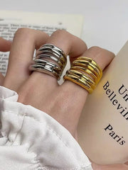 Geometric Shiny Solid Color Rings Accessories