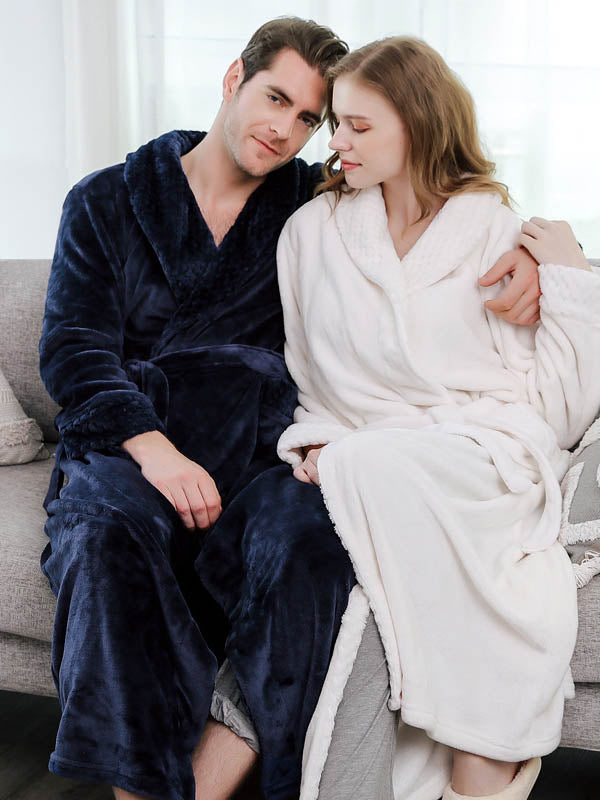 Comfortable Solid Warm Pajama Robe