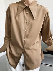 Stylish 3 Colors Solid Color Long Sleeves Blouse