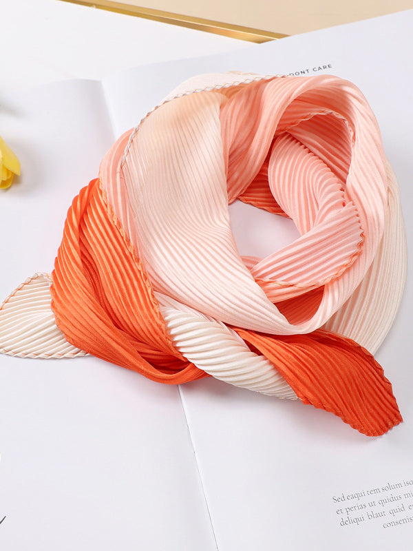 Casual Pleated Contrast Color Shawl&Scarf