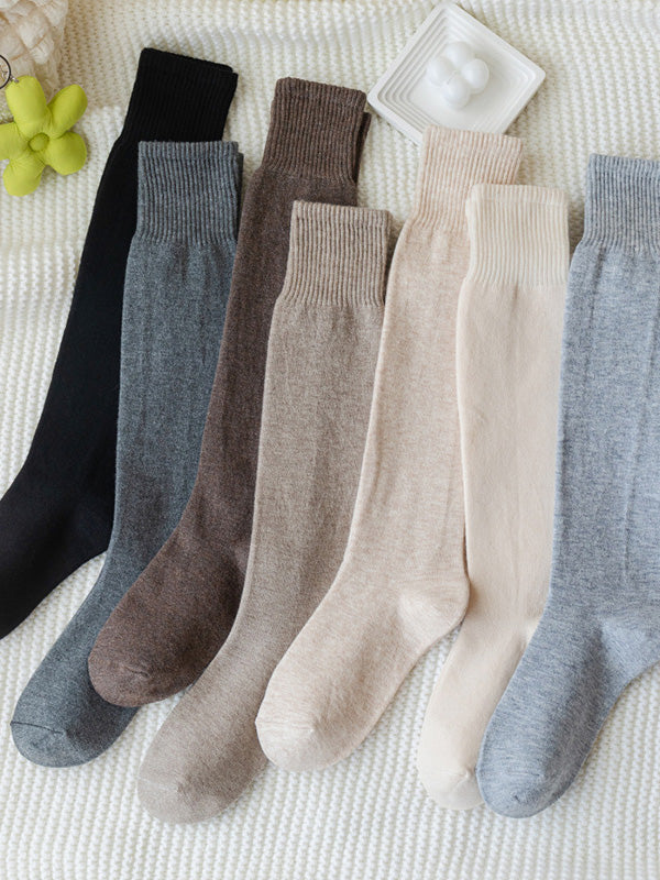 Casual Breathable Solid Color Socks Accessories