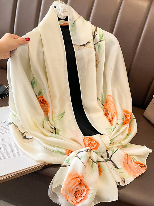 Floral Printed Sun-Protection Shawl&Scarf