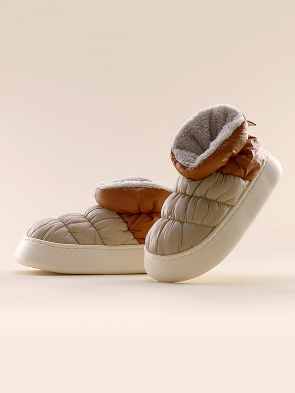 Casual Non-Slip Keep Warm Water Velvet Proof Contrast Color Booties