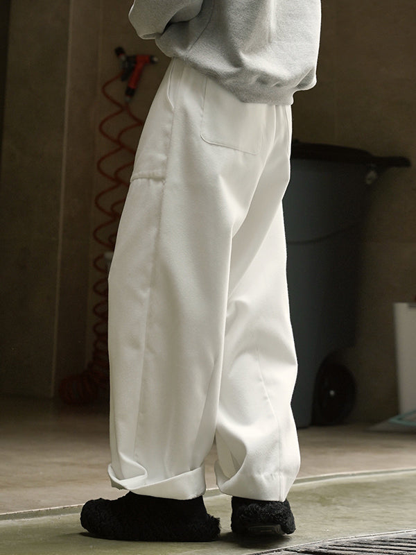 Casual Loose Wide Leg Solid Color Pants