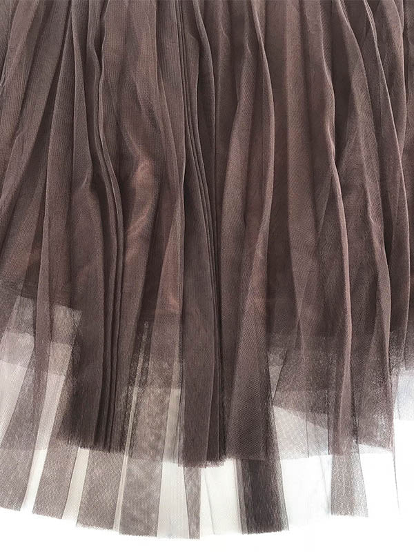 Elastics Waist Gauze Hemline Skirt