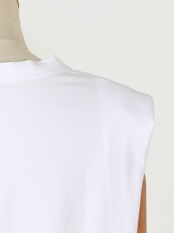 Solid Color Cap Sleeve Loose Round-Neck T-Shirts
