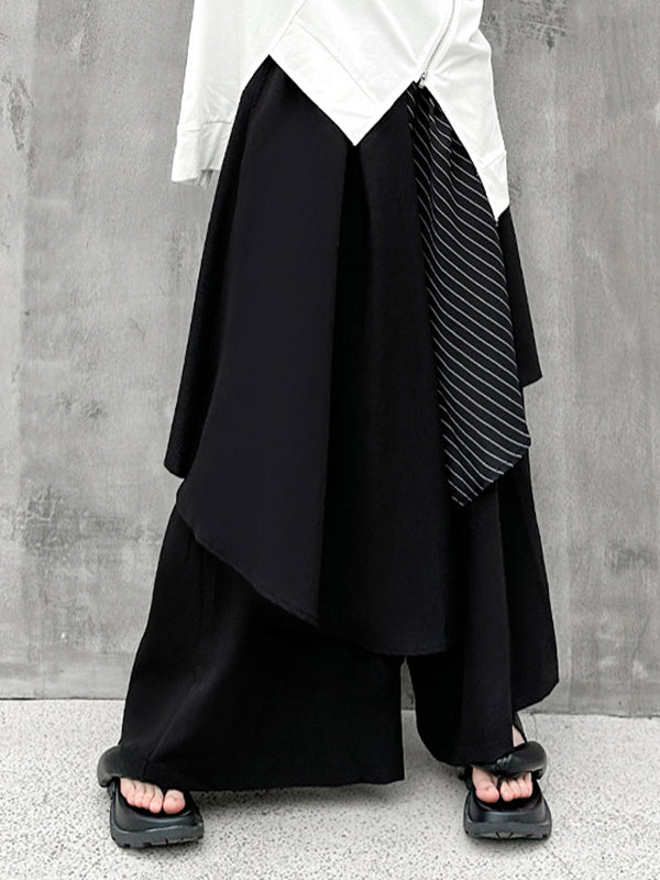 Asymmetric Split-Joint Loose Wide Leg Trousers Pants