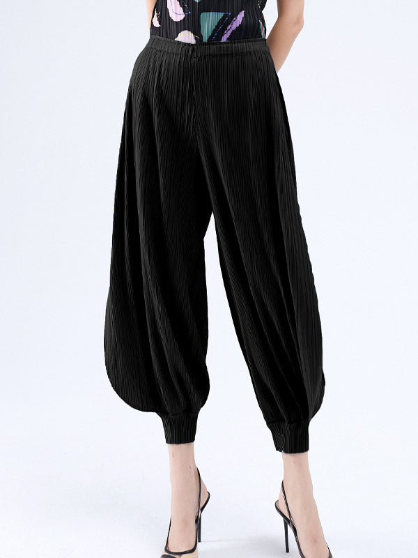 Simple Loose Solid Color Casual Harem Pants Bottoms