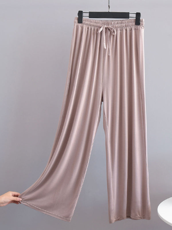 Comfortable Drawstring Solid Color Loose Pants