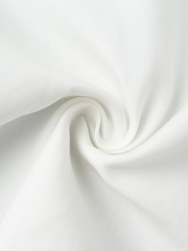Pleated Solid Color Split-Joint Loose Puff Sleeves Lapel Blouses&shirts Tops