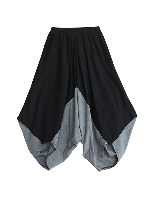 Split-Joint Harem Pants Irregular Clipping Casual Pants Bottoms
