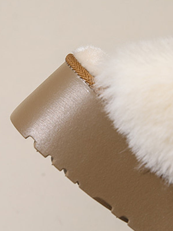 Round-Toe Split-Joint Slippers Platform Shoes