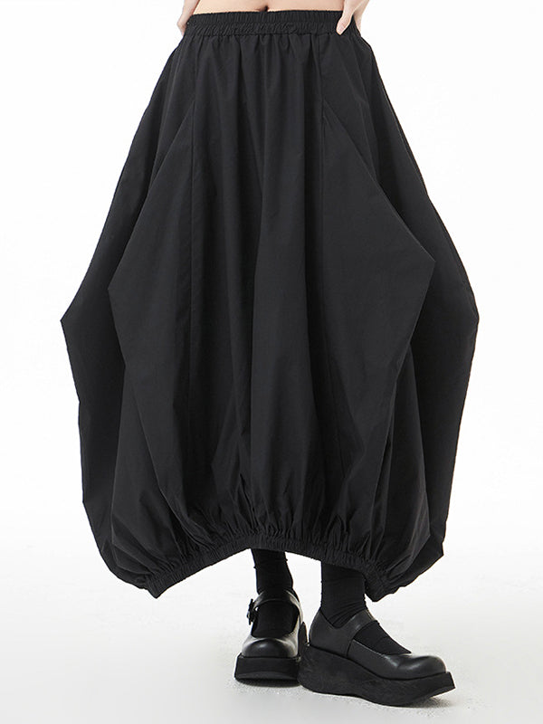 Stylish Selection Loose Elasticity Solid Color Skirts Bottoms
