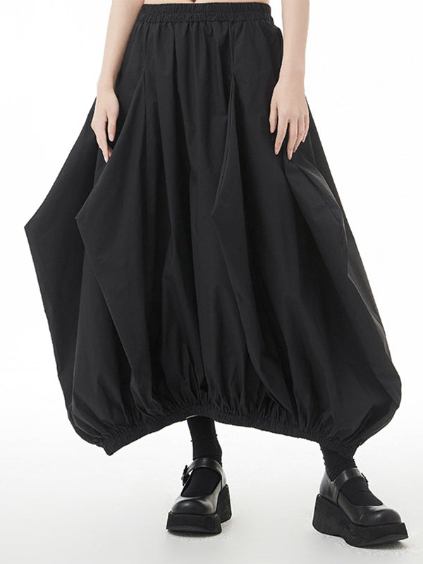 Stylish Selection Loose Elasticity Solid Color Skirts Bottoms