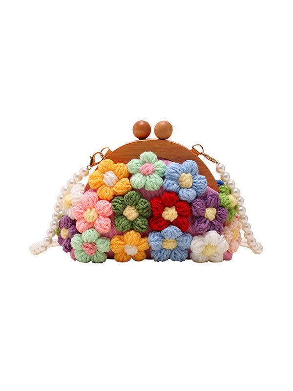 Chains Flower Shape Handbags Crossbody Bags