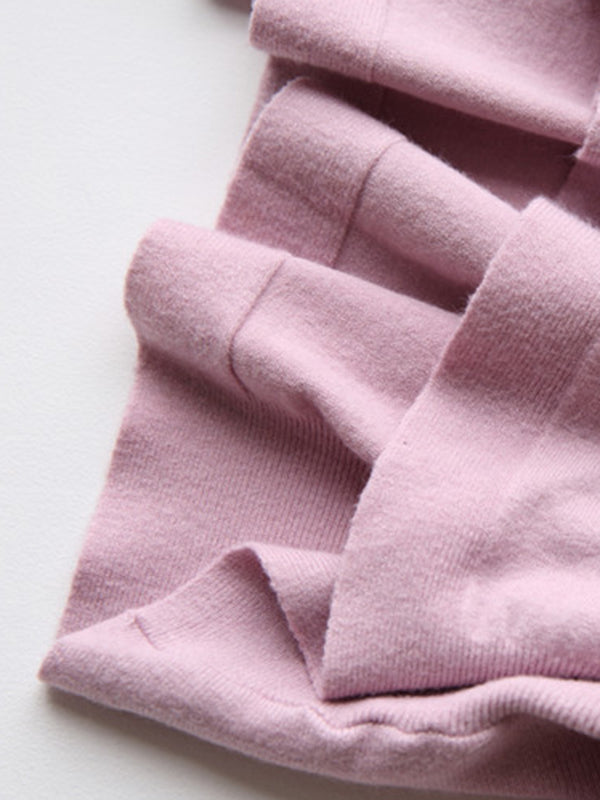 Solid Color Batwing Sleeves High-Low Boat Neck Sweater Pullovers Knitwear
