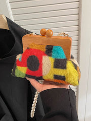 Contrast Color Zipper Handbags Crossbody Bags
