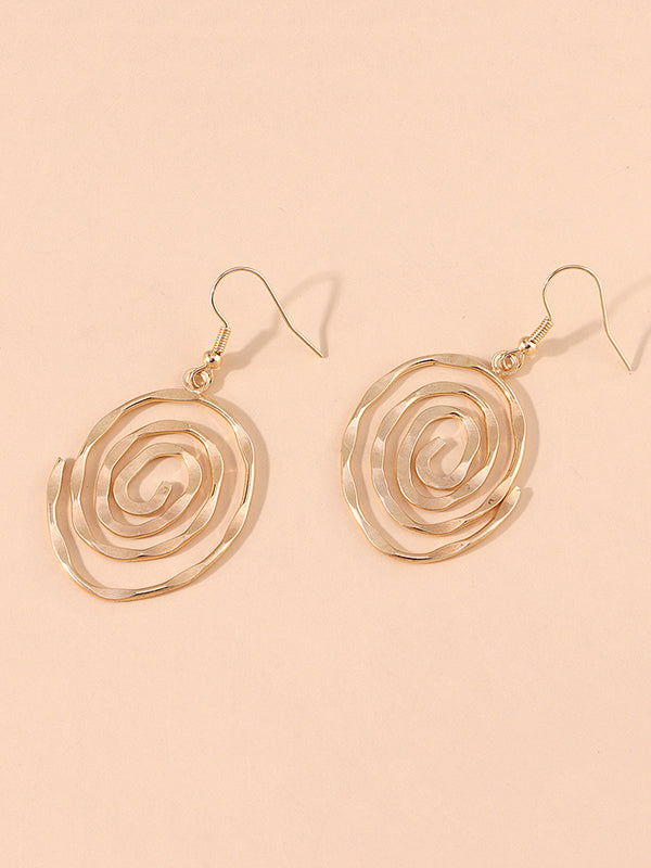 Geometric Hollow Solid Color Drop Earrings