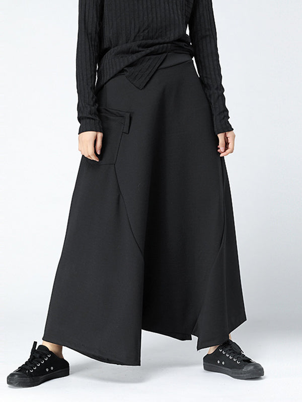 Leisure High Waisted Loose Solid Color Pants