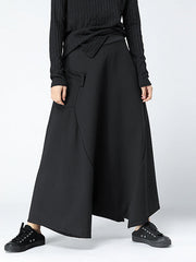 Leisure High Waisted Loose Solid Color Pants