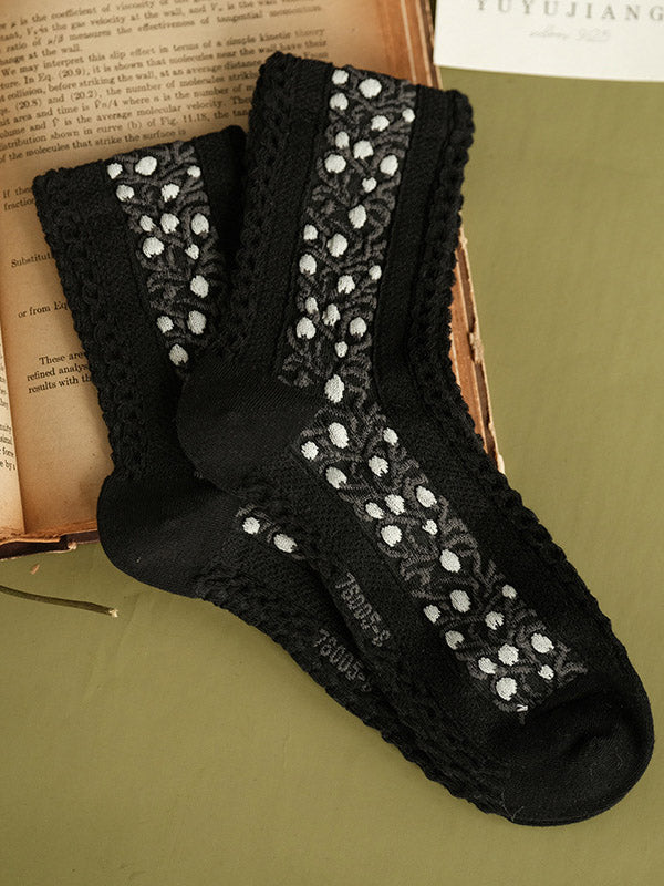 Vintage Jacquard Cotton Socks Accessories