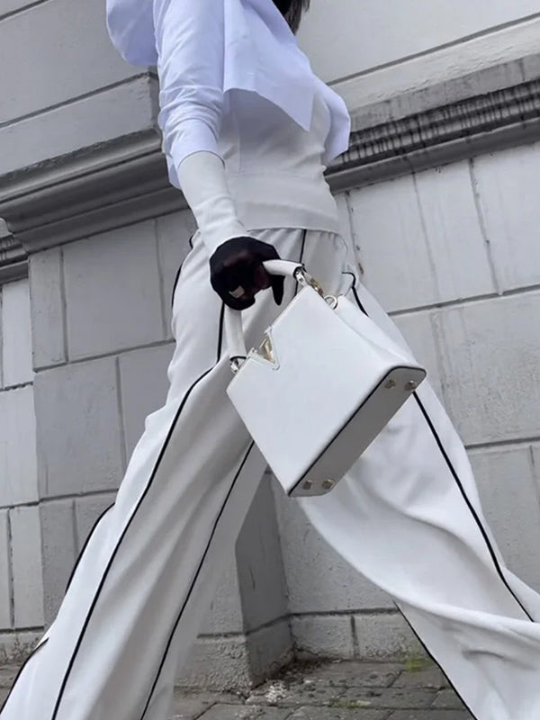 Striped Loose Wide Leg Trousers Casual Pants Bottoms