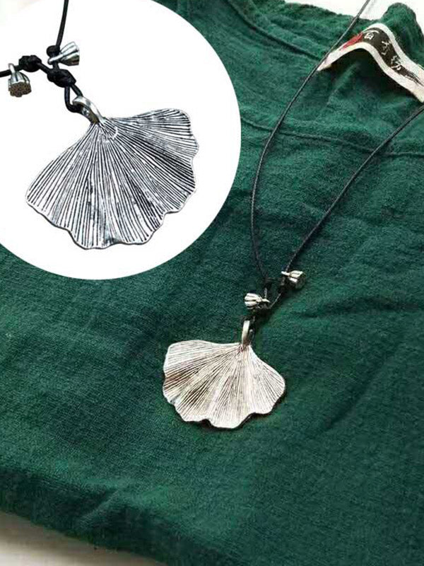 Artistic Retro Vintage Alloy Leaf  Necklace