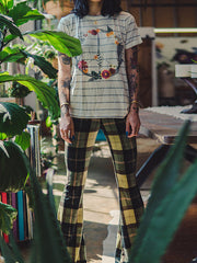 Plaid Flared Pants Trousers Pants