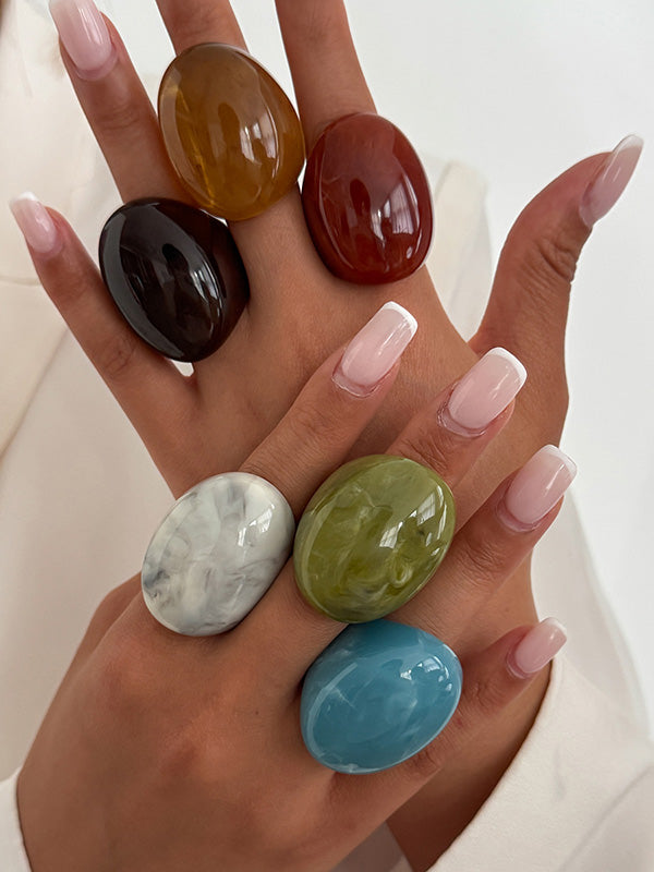 Geometric Shiny Irregularity Rings Accessories