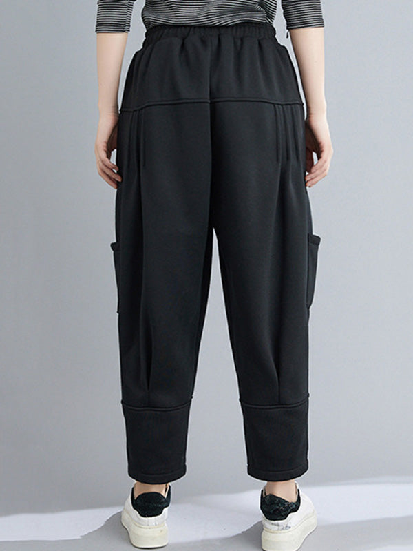 Casual Split-Joint Drawstring High Waisted Harem Pants