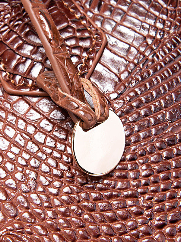 Alligator Print Pleated Split-Joint Handbags Bags