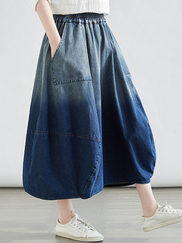 Elasticity Gradient Loose Skirts
