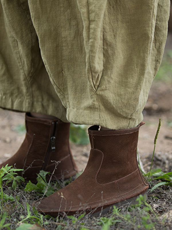 Elasticity Pleated Pockets Solid Color Split-Joint Bloomers Loose Casual Pants Bottoms