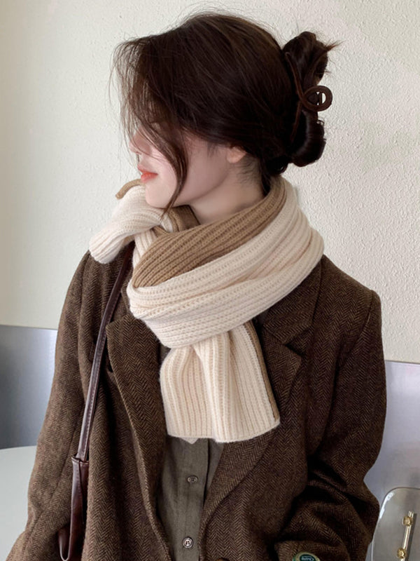 Simple Keep Warm Contrast Color Shawl&Scarf