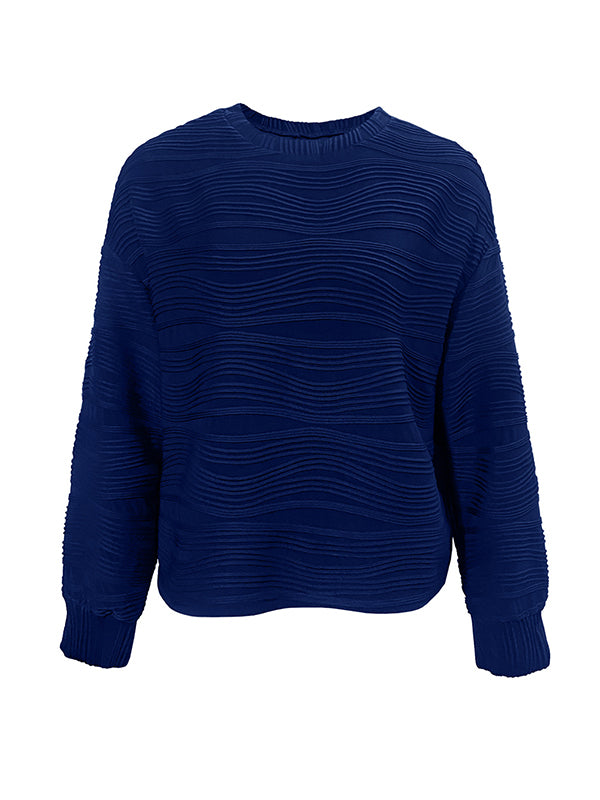 Solid Color Long Sleeves Loose Round-Neck T-Shirts