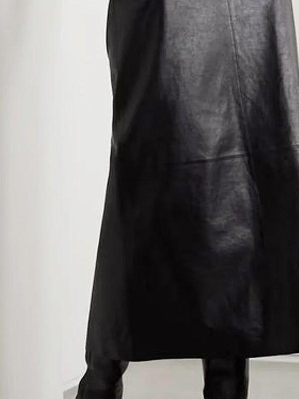 High Waisted Loose Pockets Solid Color Long Skirts Skirts Bottoms