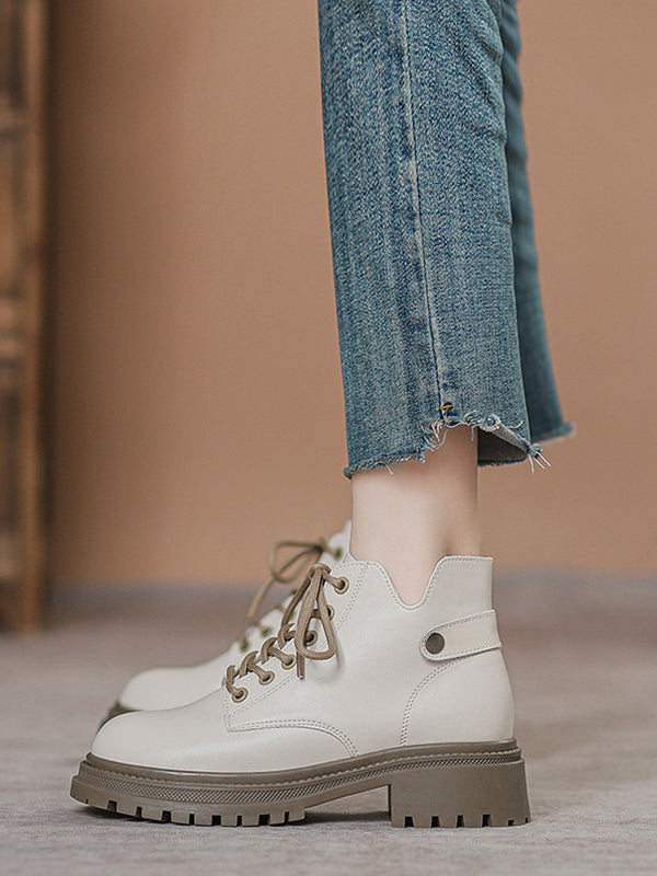 Lace-Up Rivet Round-Toe Split-Joint Dr. Martens Boots Boots