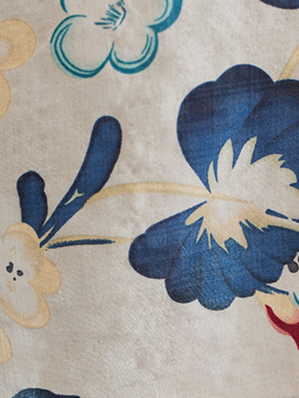 Floral Printed Loose Sleeveless Round-Neck Maxi Dresses