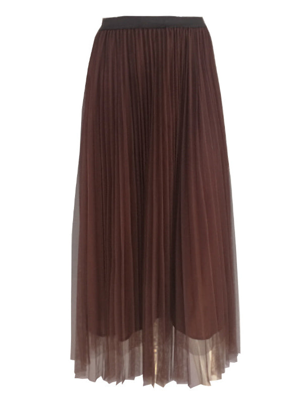 Elastics Waist Gauze Hemline Skirt