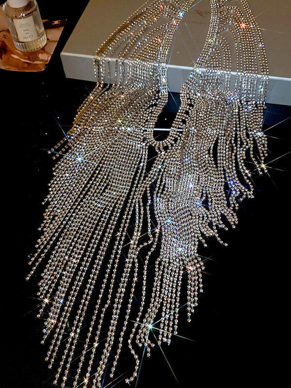 Rhine Stones Tasseled Waist Chain Accessories